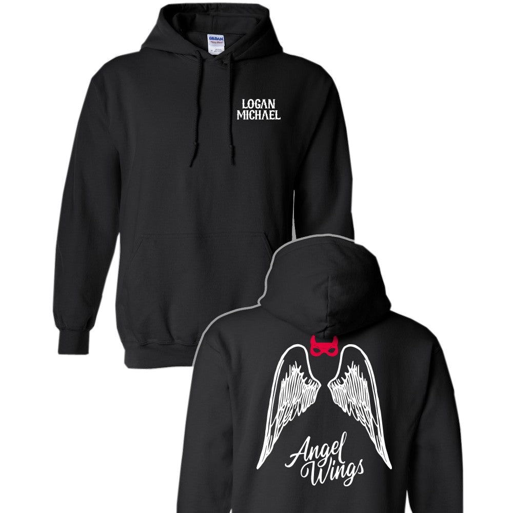 Logan Michael Angel Wings Black Pullover Hoodie