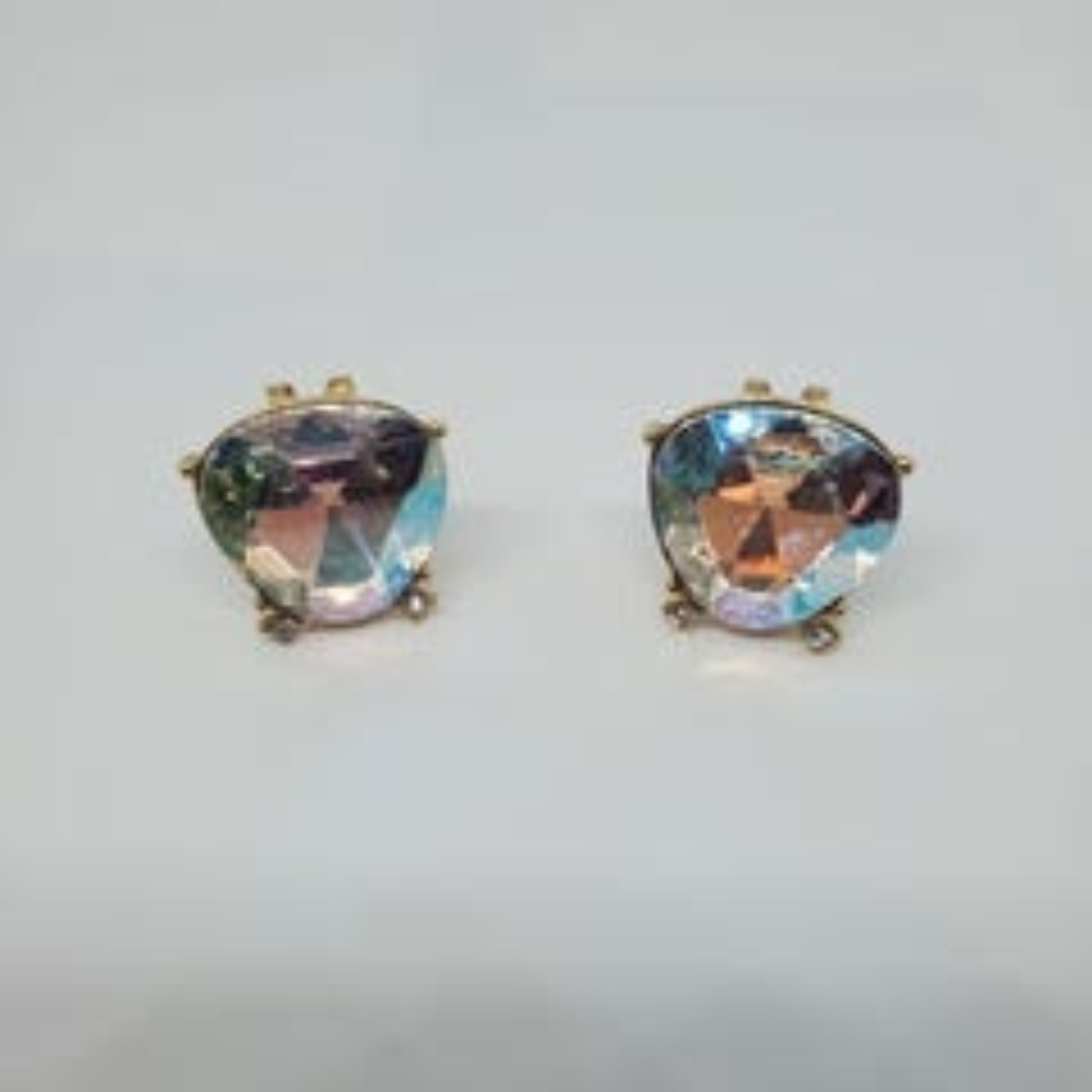 Marie Osmond Faceted Triangle Stone Earrings