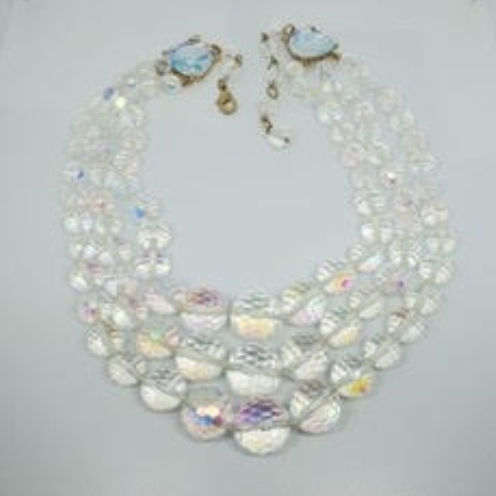 Marie Osmond 3 Row Faceted Graduated Necklace