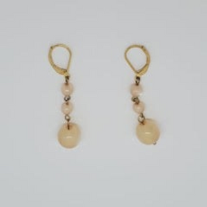 Multi Chain & Glass Bead Necklace w/ Pearl Dangle Earrings Set