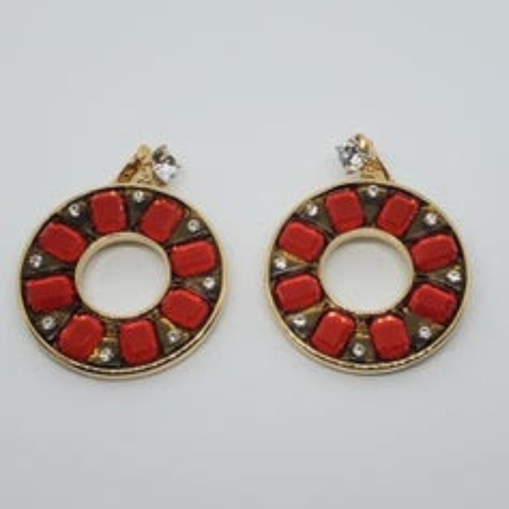 Marie Osmond Round Multi Stone Earrings