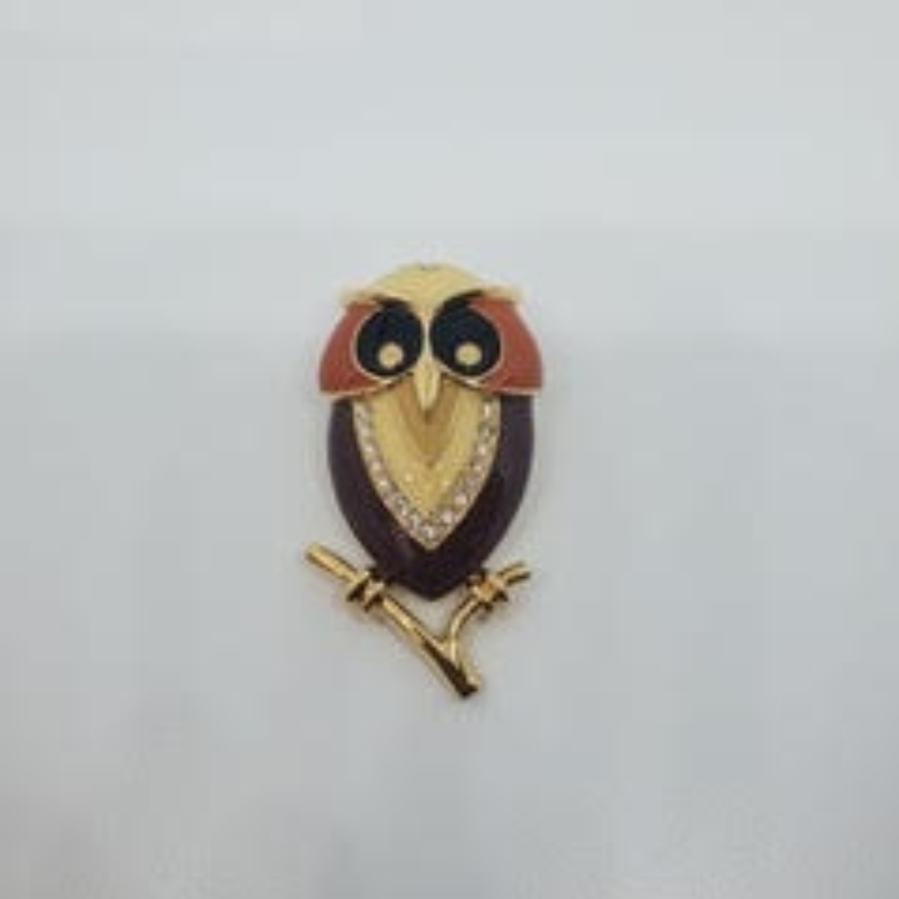 Marie Osmond Enamel Owl Pin