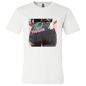Priscilla Block Thick Thighs White Tee