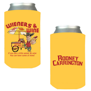 Rodney Carrington Yellow "Wieners & Wine" Pocket Coolie