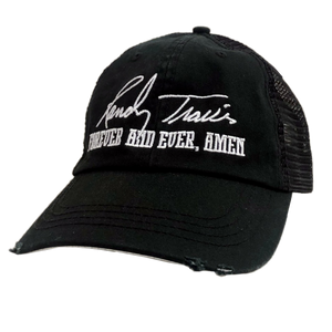 Randy Travis Black Distressed Forever Amen Ballcap