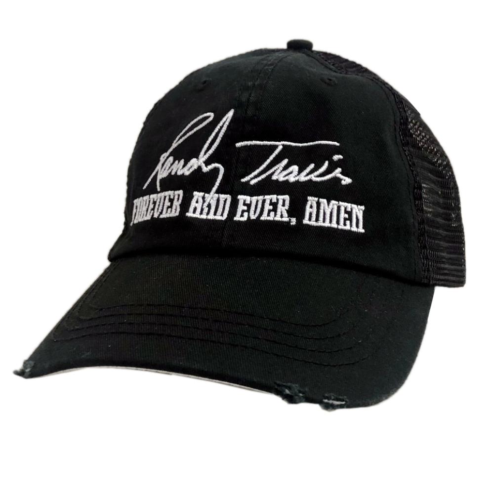 Randy Travis Black Distressed Forever Amen Ballcap