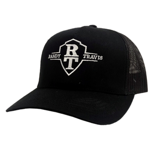 Randy Travis White Shield Logo Black Ballcap