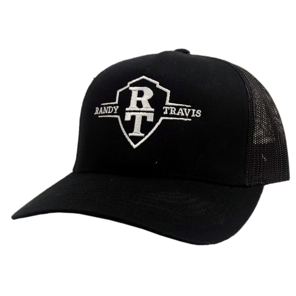 Randy Travis White Shield Logo Black Ballcap
