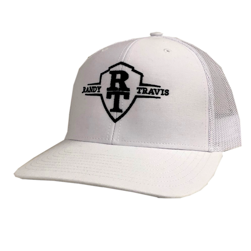 Randy Travis White Black Sheild Logo Ballcap