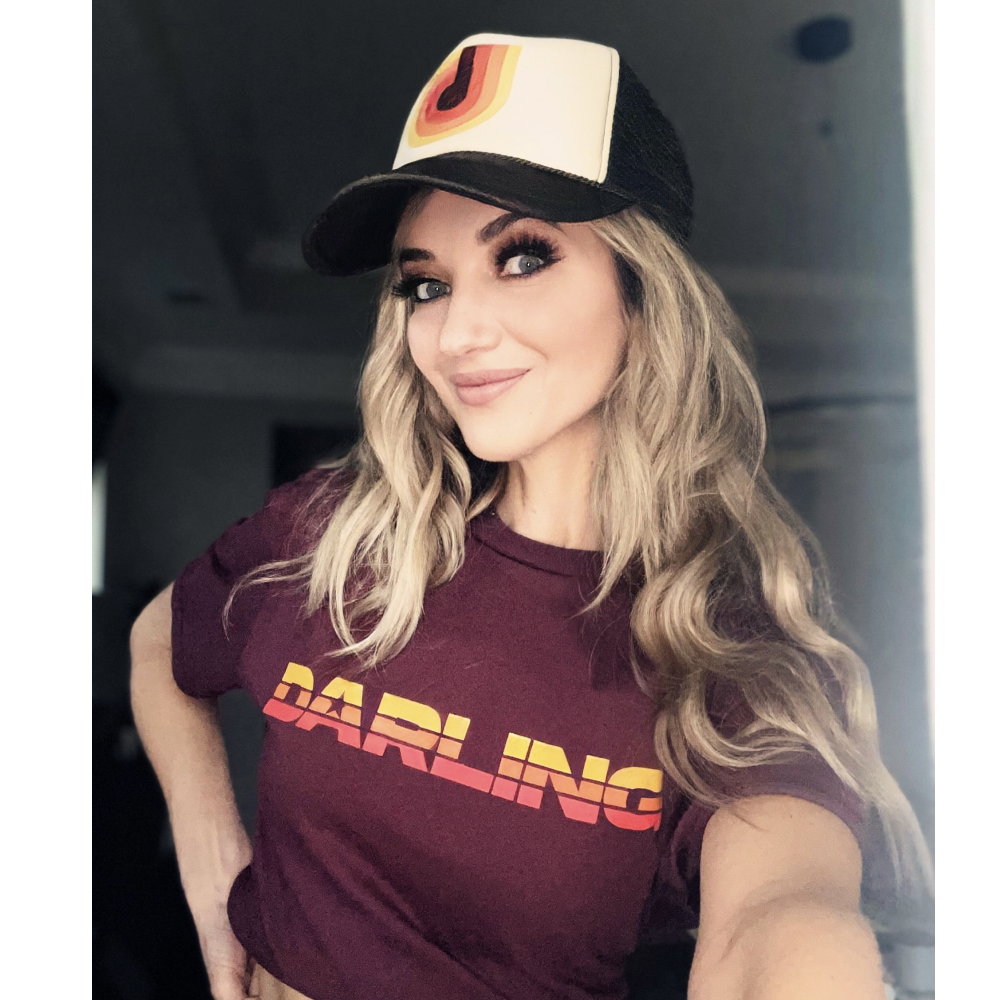 Sarah Darling Maroon Retro Tee Richards and Southern