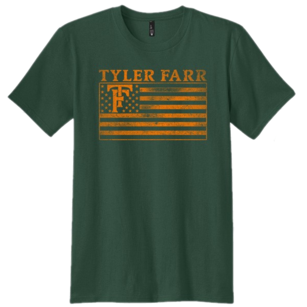 Tyler Farr Forest Green Flag Tee