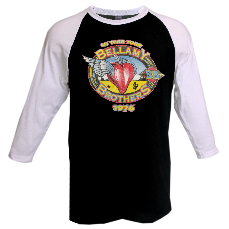 Bellamy Brothers Black and White Raglan 40 Year Tour Tee
