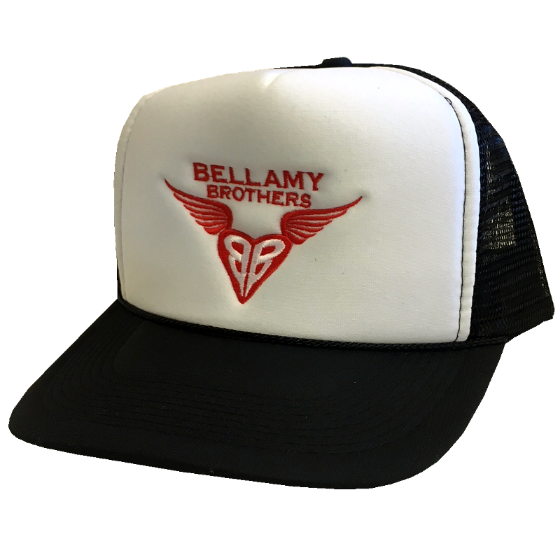 Bellamy Brothers White and Black Trucker Hat