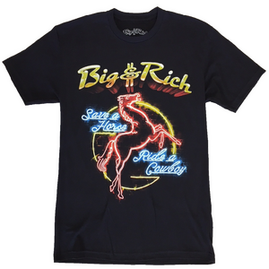 Big and Rich Black Tee- Neon Sign