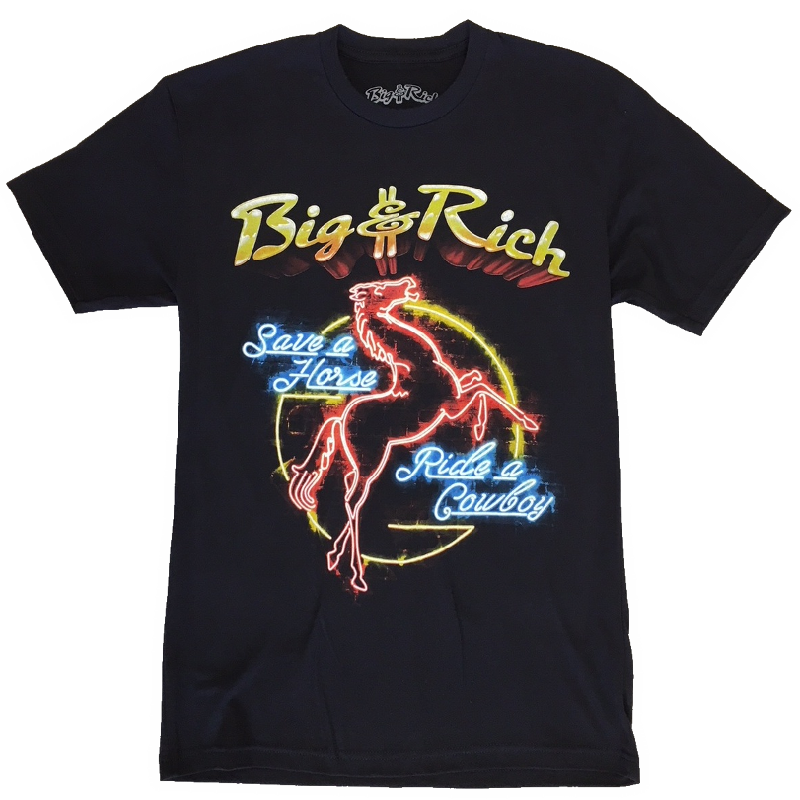 Big and Rich Black Tee- Neon Sign