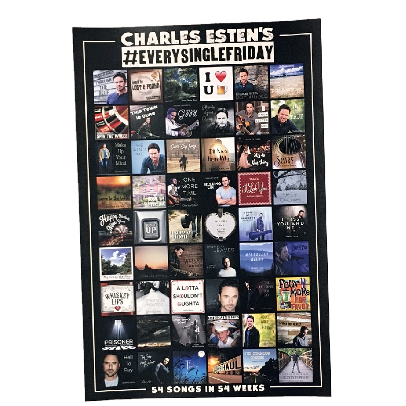 Charles Esten AUTOGRAPHED 54 Songs Poster