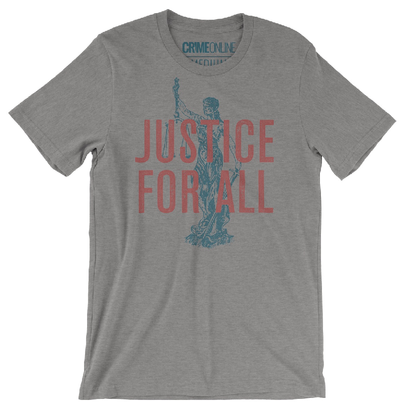 Crime Online Justice For All Heather Grey Tee