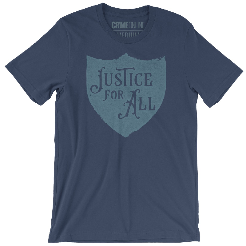 Crime Online Justice For All Indigo Tee