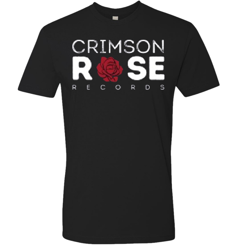 Crimson Rose Records Unisex Black Logo Tee