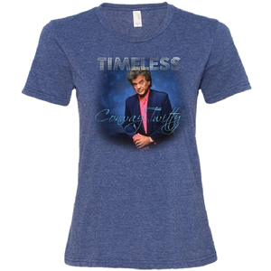 Conway Twitty Ladies Heather Blue Timeless Photo Tee