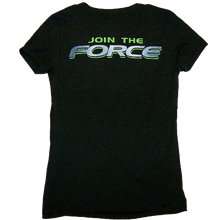 Load image into Gallery viewer, Global Force Wrestling Ladies Heather Black V Neck Tee
