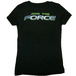 Global Force Wrestling Ladies Heather Black V Neck Tee