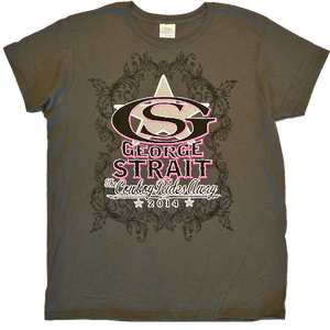 George Strait Ladies Charcoal Logo Tee