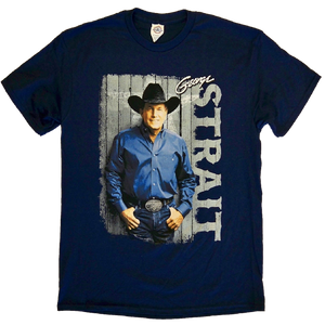 George Strait 2014 Navy Photo Tee- Cowboy Rides Away