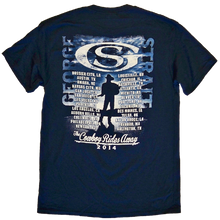 Load image into Gallery viewer, George Strait 2014 Navy Photo Tee- Cowboy Rides Away
