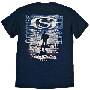 George Strait 2014 Navy Photo Tee- Cowboy Rides Away