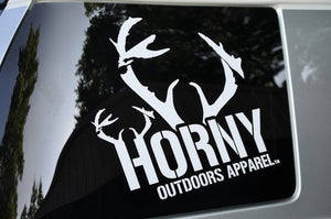 Horny Outdoors Apparel Large Sticker- Center Antlers