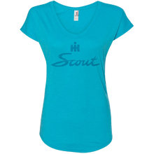 Load image into Gallery viewer, International Harvester Ladies Heather Caribbean V Neck Tee
