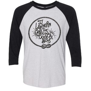JJ Lawhorn Heather White and Black Raglan Tee