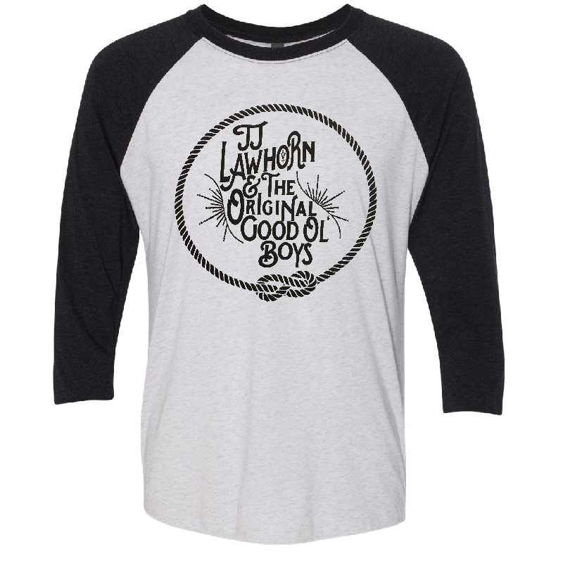 JJ Lawhorn Heather White and Black Raglan Tee