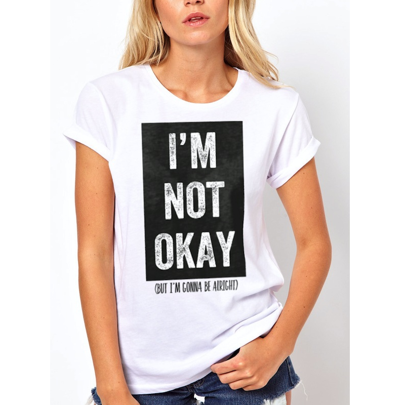 Lauren Alaina Ladies White I'm Not Okay Tee