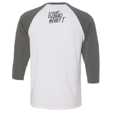 Load image into Gallery viewer, Love and Theft White and Heather Raglan Tee
