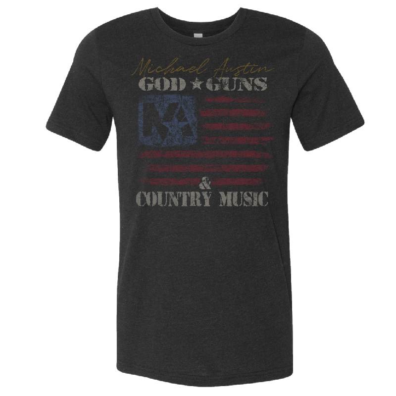 Michael Austin Dark Heather Grey Flag Tee