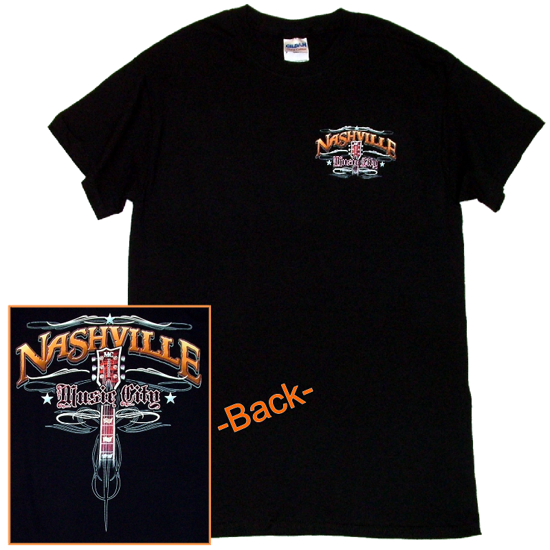 Nashville Black Guitar Tee