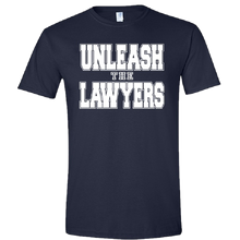 Load image into Gallery viewer, Nancy Grace Navy Tee- Unleash the Lawyers
