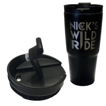 Load image into Gallery viewer, Nick&#39;s Wild Ride 30 oz Black Stainless Engel Tumbler
