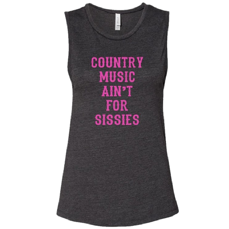 Tyler Farr Country Music Ain't For Sissies Dark Grey Heather Tank