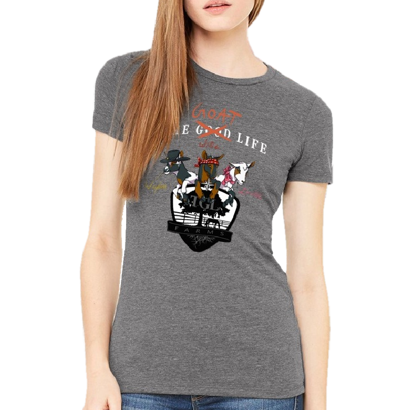 TGL Farms Ladies Slim Fit Deep Heather Goat Life Tee