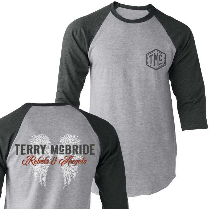 Terry McBride Heather Grey and Charcoal Raglan