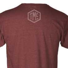 Load image into Gallery viewer, Terry McBride Heather Burgundy Rebels &amp; Angels Tee
