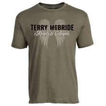 Load image into Gallery viewer, Terry McBride HeatherMilitary Green Rebels &amp; Angels Tee
